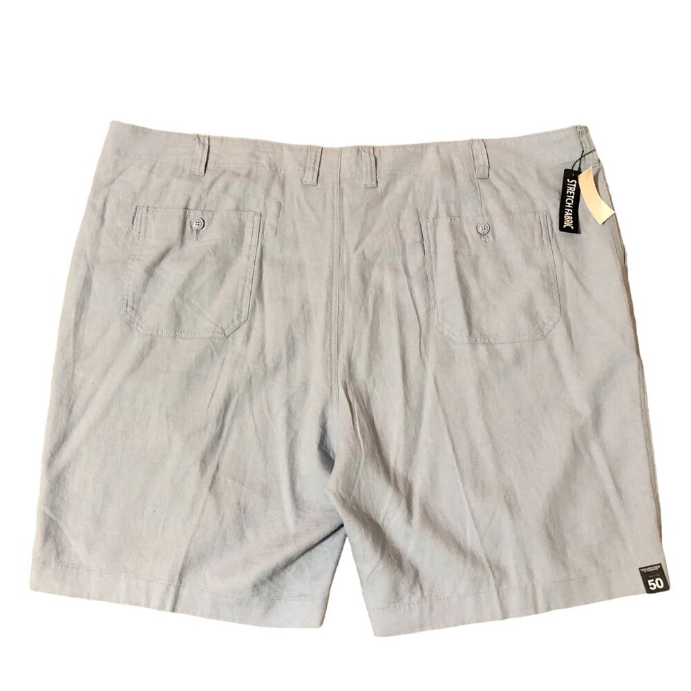 Roundtree Yorke Light Blue Shorts Mens 50 NEW Linen Blend - Picture 2 of 11